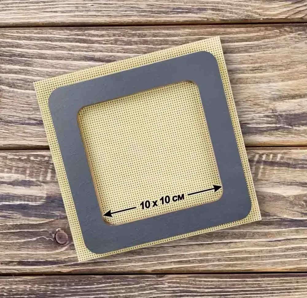 Plywood Embroidery Hoop with Magnetic Holders (4x4 IN), gray plain, hand-painted