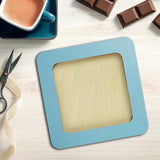 Plywood Embroidery Hoop with Magnetic Holders (4x4 IN), pastel green-blue, plain, hand-painted