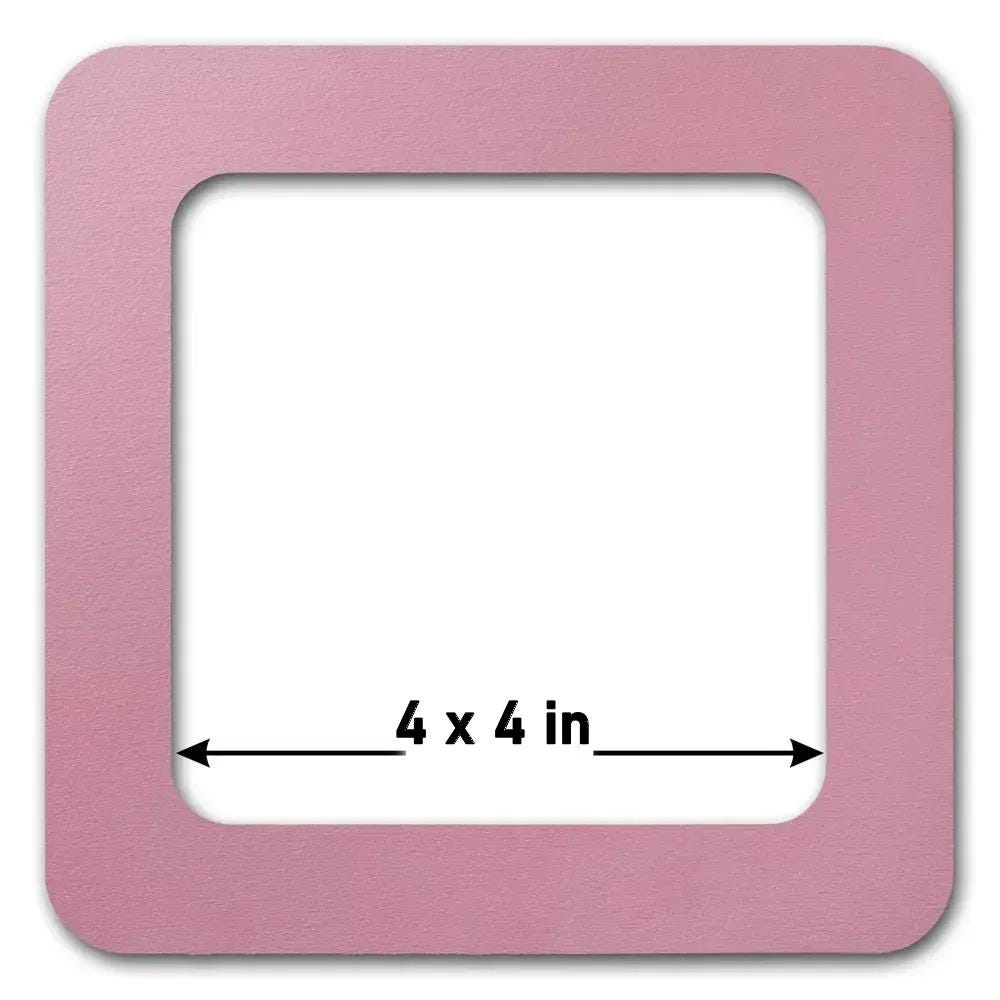 Plywood Embroidery Hoop with Magnetic Holders (4x4 IN), pastel pink, plain, hand-painted
