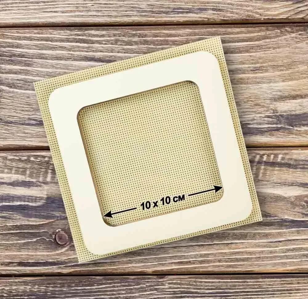 Plywood Embroidery Hoop with Magnetic Holders (4x4 IN), beige, plain, hand-painted