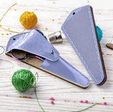 DIY Faux Leather Scissor Case perforated workpiece light blue