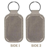 Embroidery Kit faux leather keychain base gray, BE-001. Fast DIY Kit