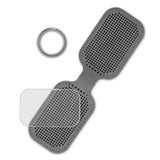 Embroidery Kit faux leather keychain base dark gray, BE-004. Fast DIY Kit
