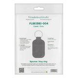 Embroidery Kit faux leather keychain base dark gray, BE-004. Fast DIY Kit