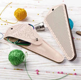 DIY Faux Leather Scissor Case perforated workpiece pink