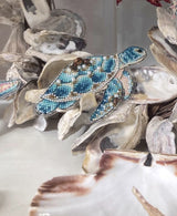 Cross Stitch kit Sea Turtle, threads, beads and decorative crystals.