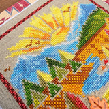 Autumn in the Mountains Cross Stitch Kit X-086, Zweigart Belfast 32ct Hand Dyed Floss