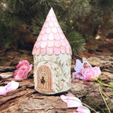 Rose and Mallow Fairy House 3D Cross Stitch Kit, 3D Village House, 28 ct Linen Tela artis x-804